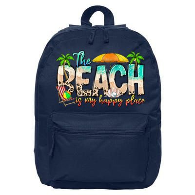 The Beach Is My Happy Place Vacation Summer 16 in Basic Backpack