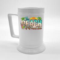 The Beach Is My Happy Place Vacation Summer Beer Stein