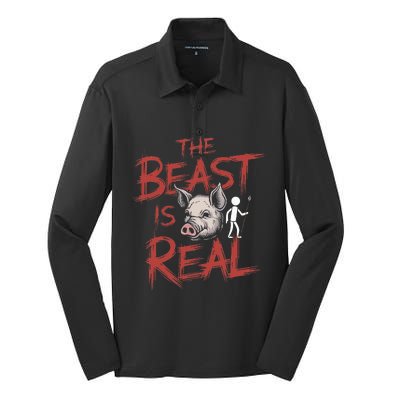 The Beast Is Real Lord Of The Flies Silk Touch Performance Long Sleeve Polo