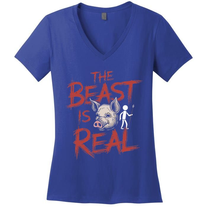 The Beast Is Real Lord Of The Flies Women's V-Neck T-Shirt