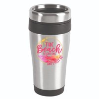 The Beach Is Calling And I Must Go 16oz Travel Tumbler