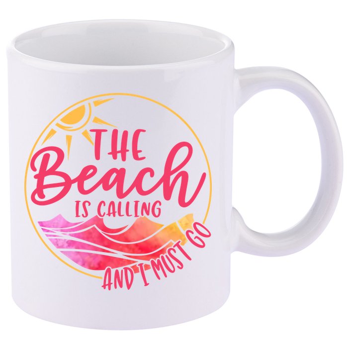 The Beach Is Calling And I Must Go 11oz C Handle Ceramic Mug