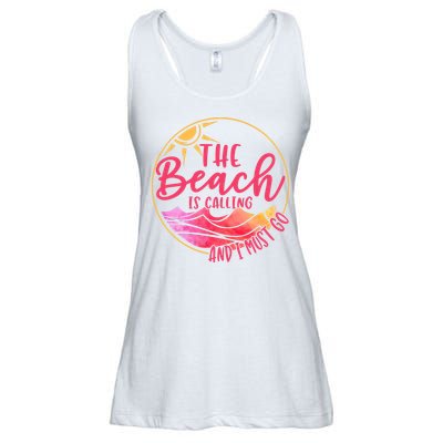 The Beach Is Calling And I Must Go Ladies Essential Flowy Tank