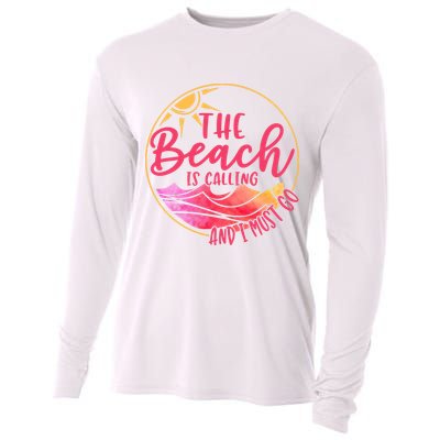 The Beach Is Calling And I Must Go Cooling Performance Long Sleeve Crew