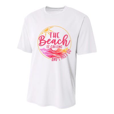 The Beach Is Calling And I Must Go Youth Performance Sprint T-Shirt