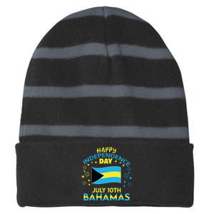 The Bahamas Independence Day Bahamian Pride The Bahamas Flag Striped Beanie with Solid Band