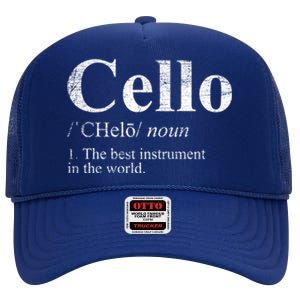 The Best Instrut In The World Cello Great Gift High Crown Mesh Back Trucker Hat