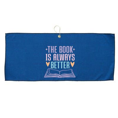 The Book Is Always Better Books Lover Large Microfiber Waffle Golf Towel