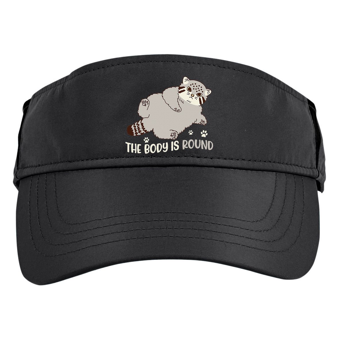 The Body Is Round Pallas Cat Funny Cute Pallas Cat Lover Adult Drive Performance Visor