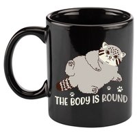 The Body Is Round Pallas Cat Funny Cute Pallas Cat Lover 11oz C Handle Ceramic Mug