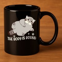 The Body Is Round Pallas Cat Funny Cute Pallas Cat Lover 11oz C Handle Ceramic Mug