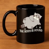 The Body Is Round Pallas Cat Funny Cute Pallas Cat Lover 11oz C Handle Ceramic Mug