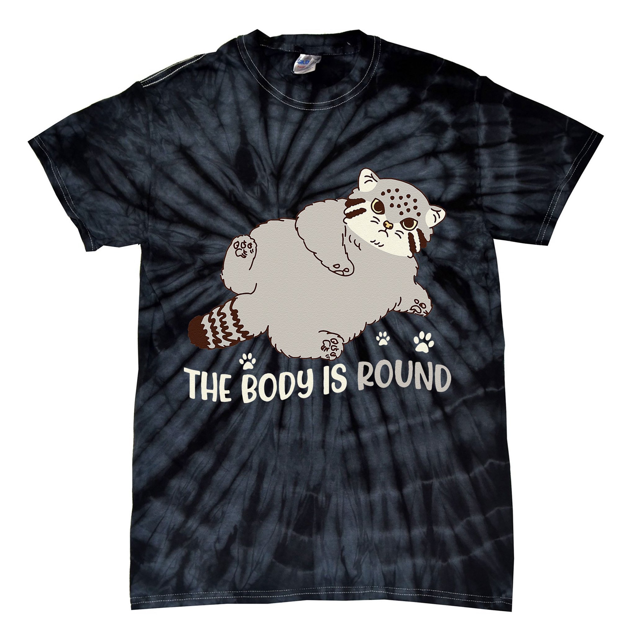 The Body Is Round Pallas Cat Funny Cute Pallas Cat Lover Tie-Dye T-Shirt