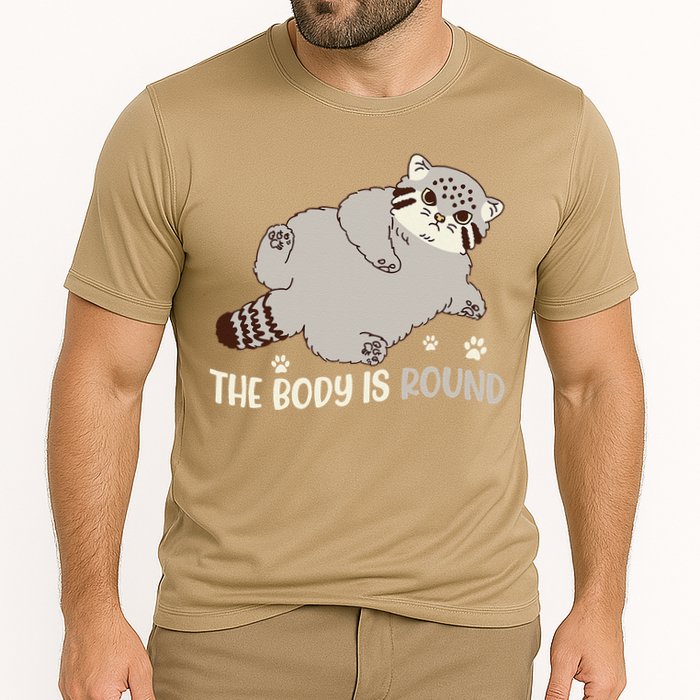 The Body Is Round Pallas Cat Funny Cute Pallas Cat Lover Cooling Performance Crew T-Shirt