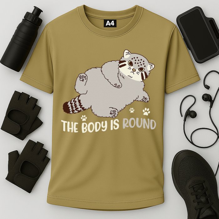 The Body Is Round Pallas Cat Funny Cute Pallas Cat Lover Cooling Performance Crew T-Shirt