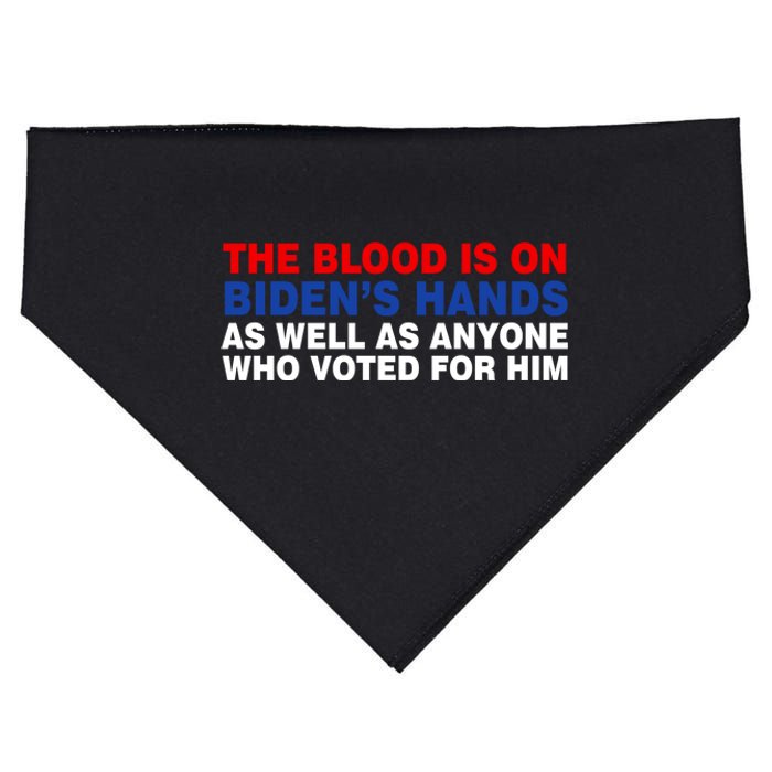 The Blood Is On Biden's Hands USA-Made Doggie Bandana