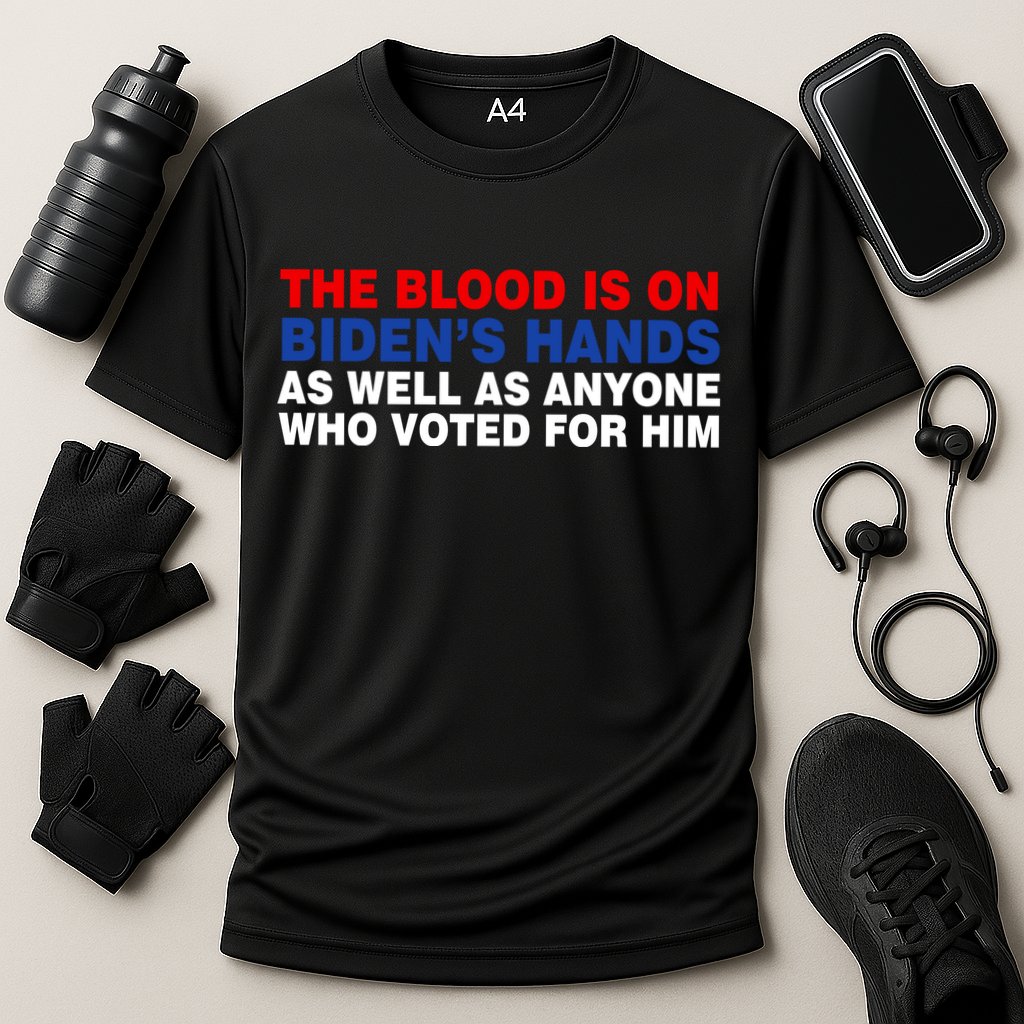 The Blood Is On Biden's Hands Cooling Performance Crew T-Shirt