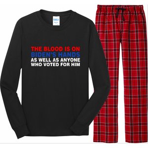 The Blood Is On Biden's Hands Long Sleeve Pajama Set