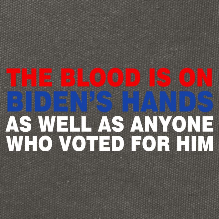 The Blood Is On Biden's Hands Cotton Canvas Backpack