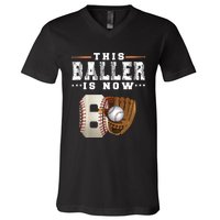 The Baller Is Now Baseball Player Lover Trending Gift Idea V-Neck T-Shirt