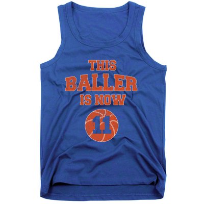 This Baller Is Now 11 Cute Gift 11th Birthday Basketball Great Gift Tank Top