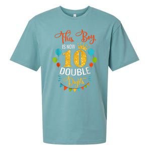 This Boy is Now Double Digits, Birthday Boy 10 year old Sueded Cloud Jersey T-Shirt