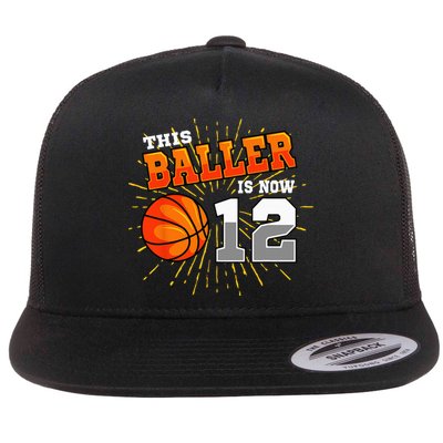 This Baller Is Now 12 Basketball 12th Birthday Party Flatbill Hat