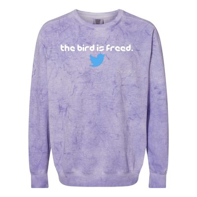 The Bird Is Freed Musk Quote Colorblast Crewneck Sweatshirt