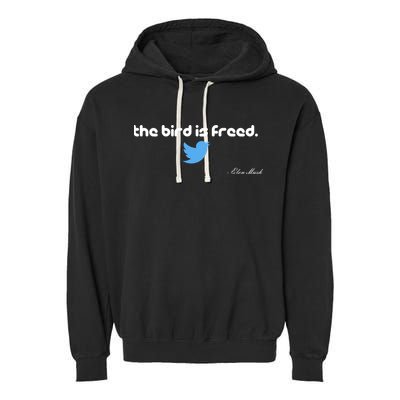 The Bird Is Freed Musk Quote Garment-Dyed Fleece Hoodie