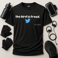 The Bird Is Freed Musk Quote Cooling Performance Crew T-Shirt