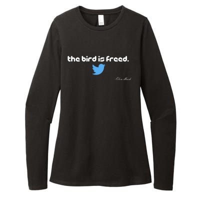 The Bird Is Freed Musk Quote Womens CVC Long Sleeve Shirt