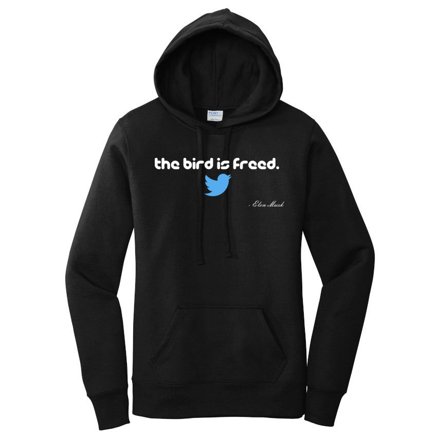 The Bird Is Freed Musk Quote Women's Pullover Hoodie