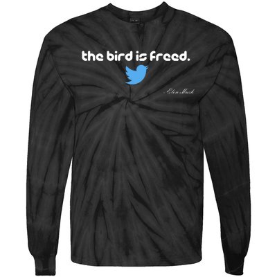 The Bird Is Freed Musk Quote Tie-Dye Long Sleeve Shirt