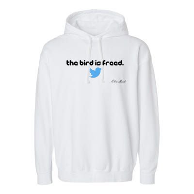 The Bird Is Freed Musk Quote Garment-Dyed Fleece Hoodie