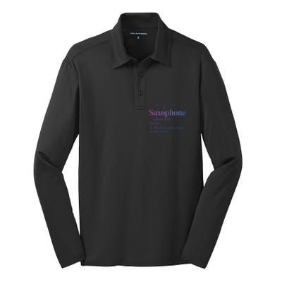 The Best Instrut In The World Saxophone Gift Silk Touch Performance Long Sleeve Polo