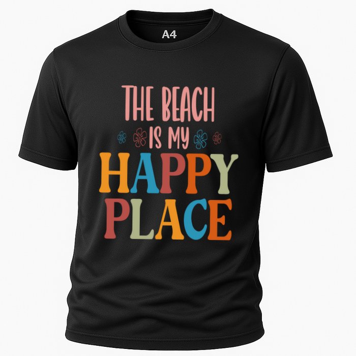 The Beach Is My Happy Place Beach Funny Gift Cooling Performance Crew T-Shirt