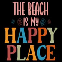 The Beach Is My Happy Place Beach Funny Gift Drawstring Bag