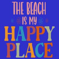 The Beach Is My Happy Place Beach Funny Gift Sustainable Beanie
