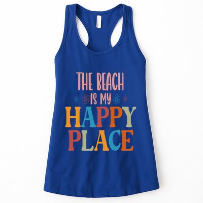 The Beach Is My Happy Place Beach Funny Gift Womens Tank Top