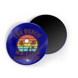 The Beach Is My Happy Place Beach Trip Retro Summer Vacation Cool Gift Magnet