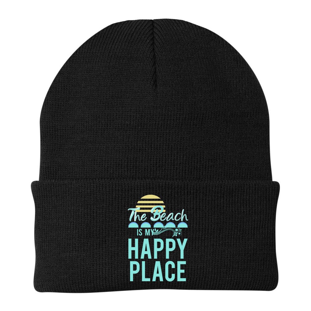 The Beach Is My Happy Place Design Cute Gift Beanie