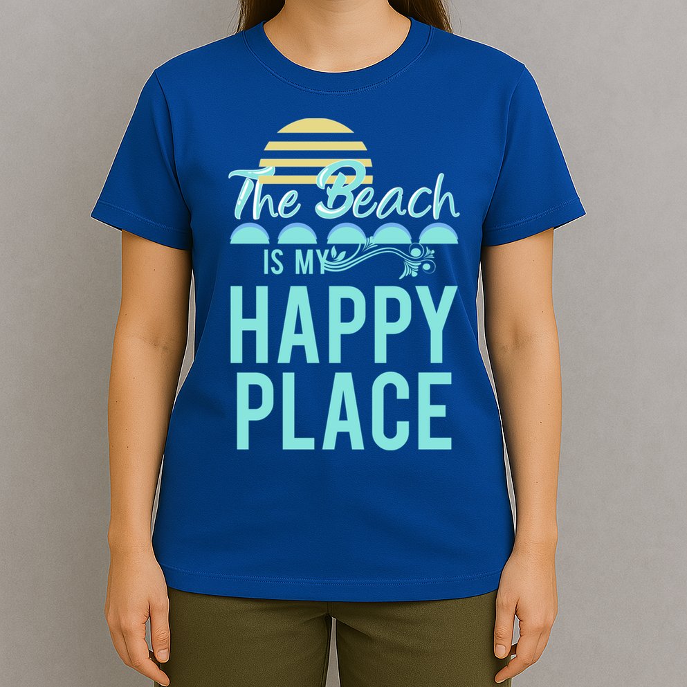 The Beach Is My Happy Place Design Cute Gift T-Shirt