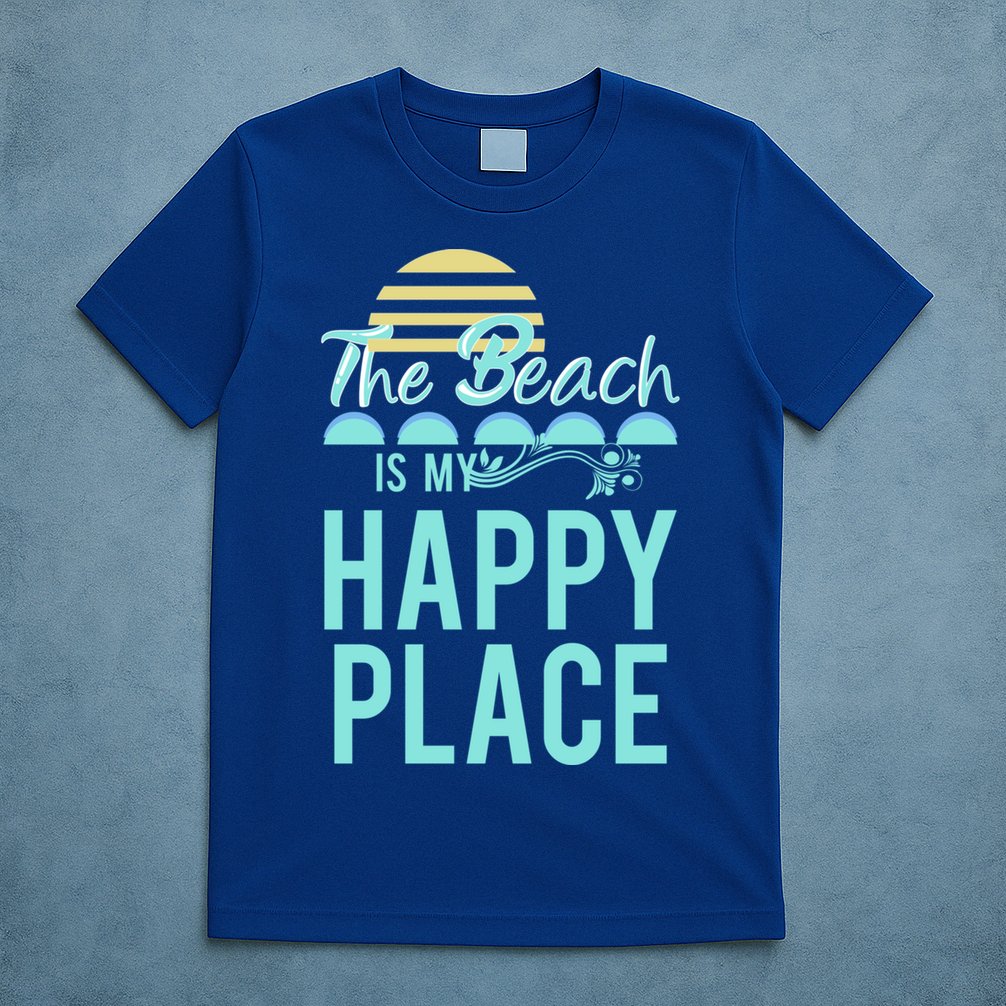 The Beach Is My Happy Place Design Cute Gift T-Shirt