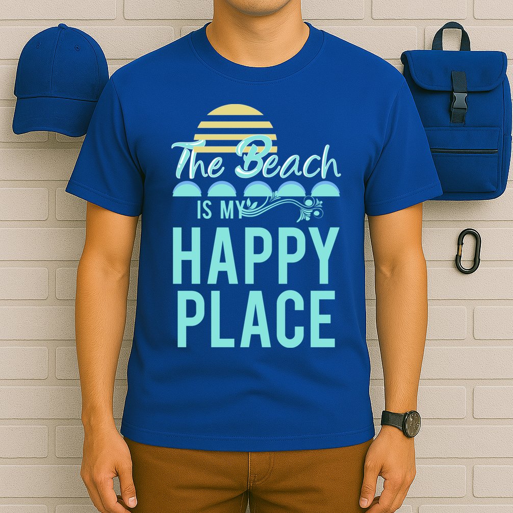 The Beach Is My Happy Place Design Cute Gift T-Shirt