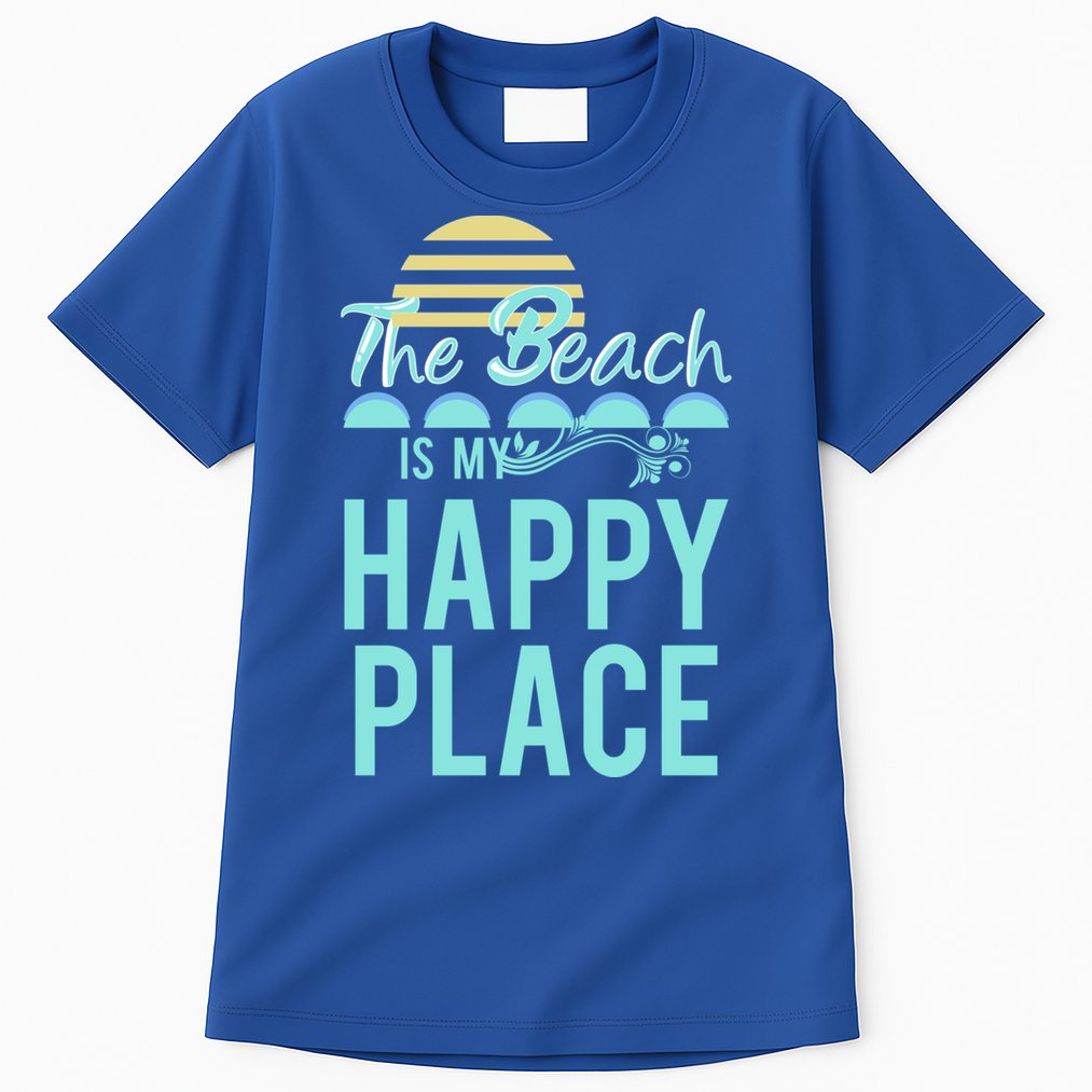 The Beach Is My Happy Place Design Cute Gift Tall T-Shirt