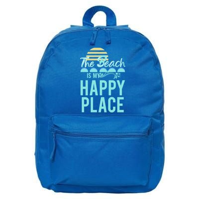 The Beach Is My Happy Place Design Cute Gift 16 in Basic Backpack
