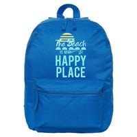 The Beach Is My Happy Place Design Cute Gift 16 in Basic Backpack