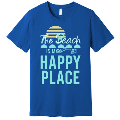 The Beach Is My Happy Place Design Cute Gift Premium T-Shirt