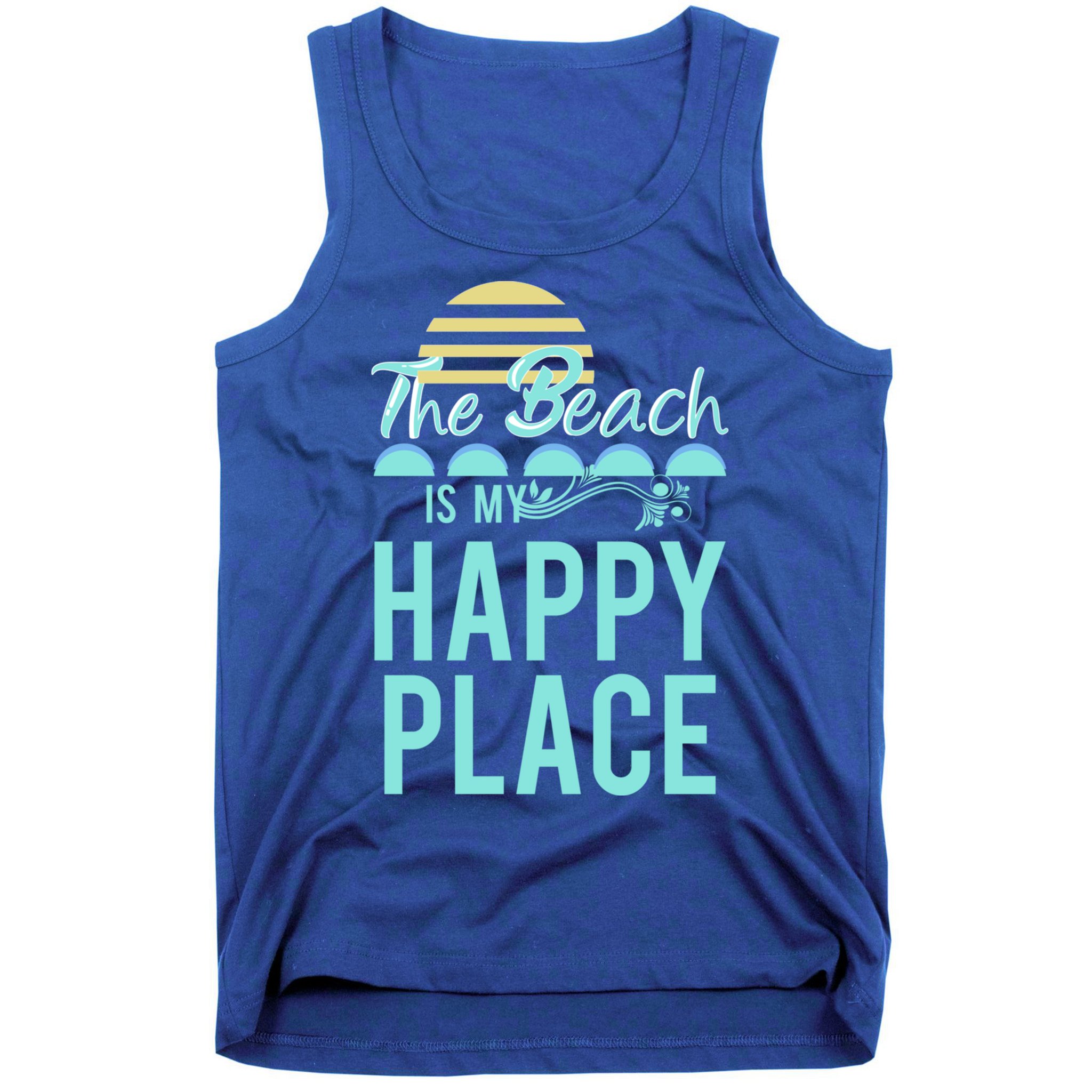 The Beach Is My Happy Place Design Cute Gift Tank Top