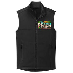 The Beach Is My Happy Place Vacation Summer Collective Smooth Fleece Vest